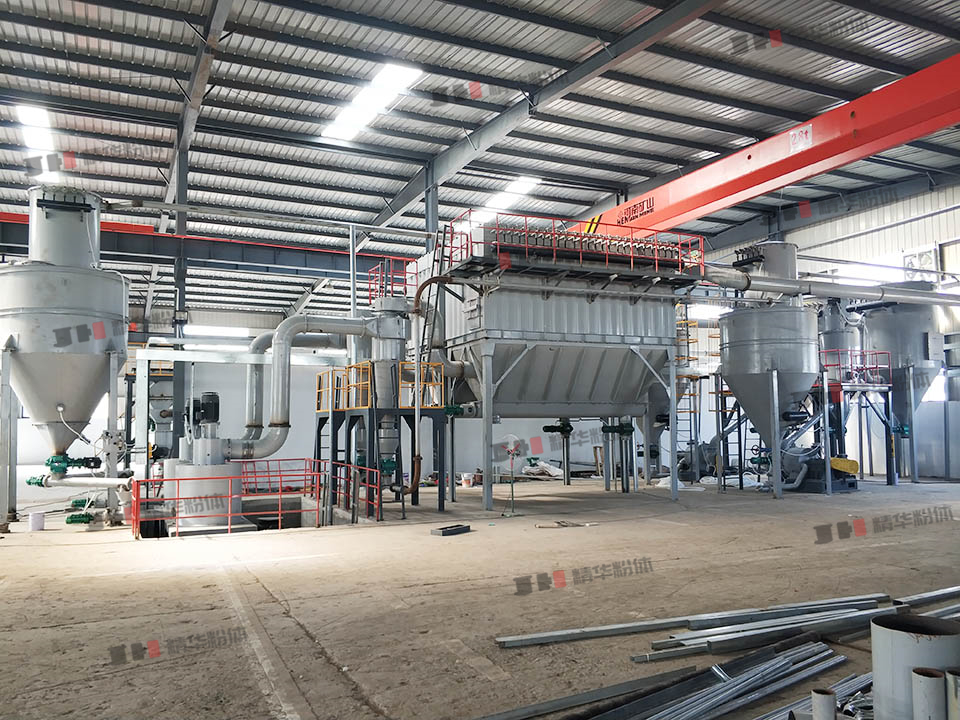 煅后焦輥壓磨--江西某生產(chǎn)現(xiàn)場