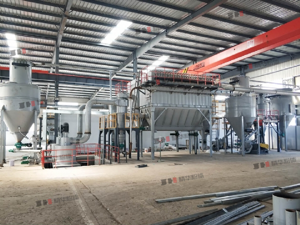 煅后焦輥壓磨--江西某生產(chǎn)現(xiàn)場